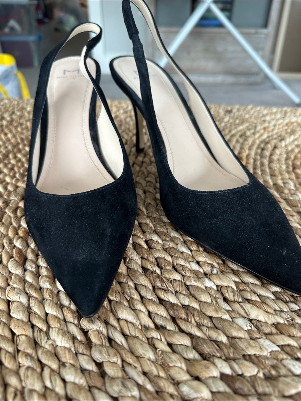 Black Suede Slingbacks Marc Fisher Sz 8